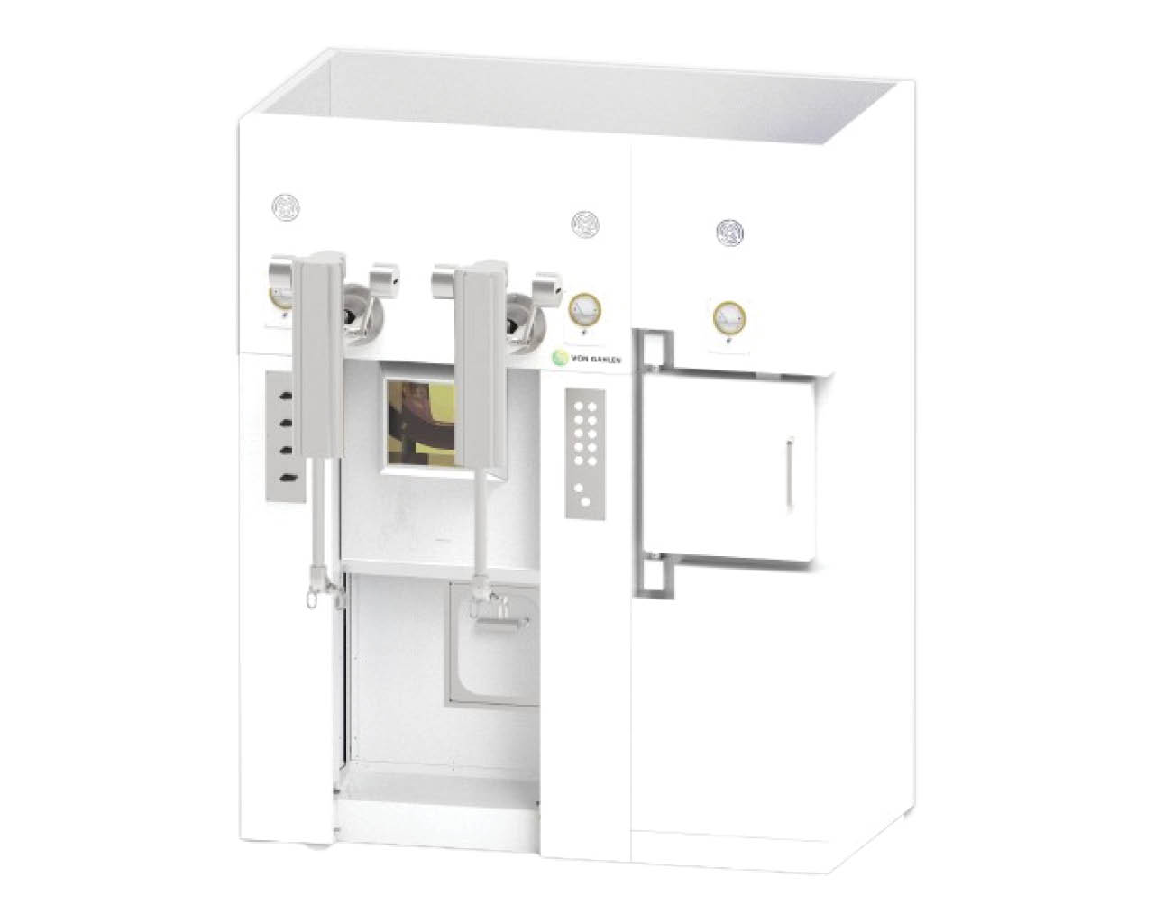 Modular hot cell with laminar crossflow